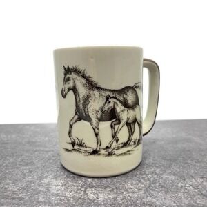 Vintage Otagiri‎ Horse and Foal Coffee Mug Ranch Farm Country 8oz